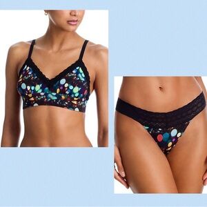 MeUndies Feelfree Lace Trim Plunge Bralette and Thong